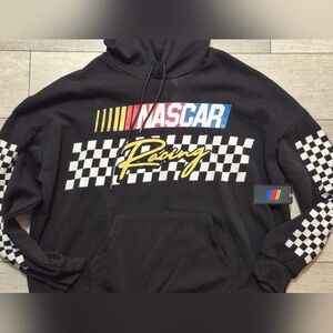 Nascar Black Checkered Racing Hoodie NWT Adult size medium